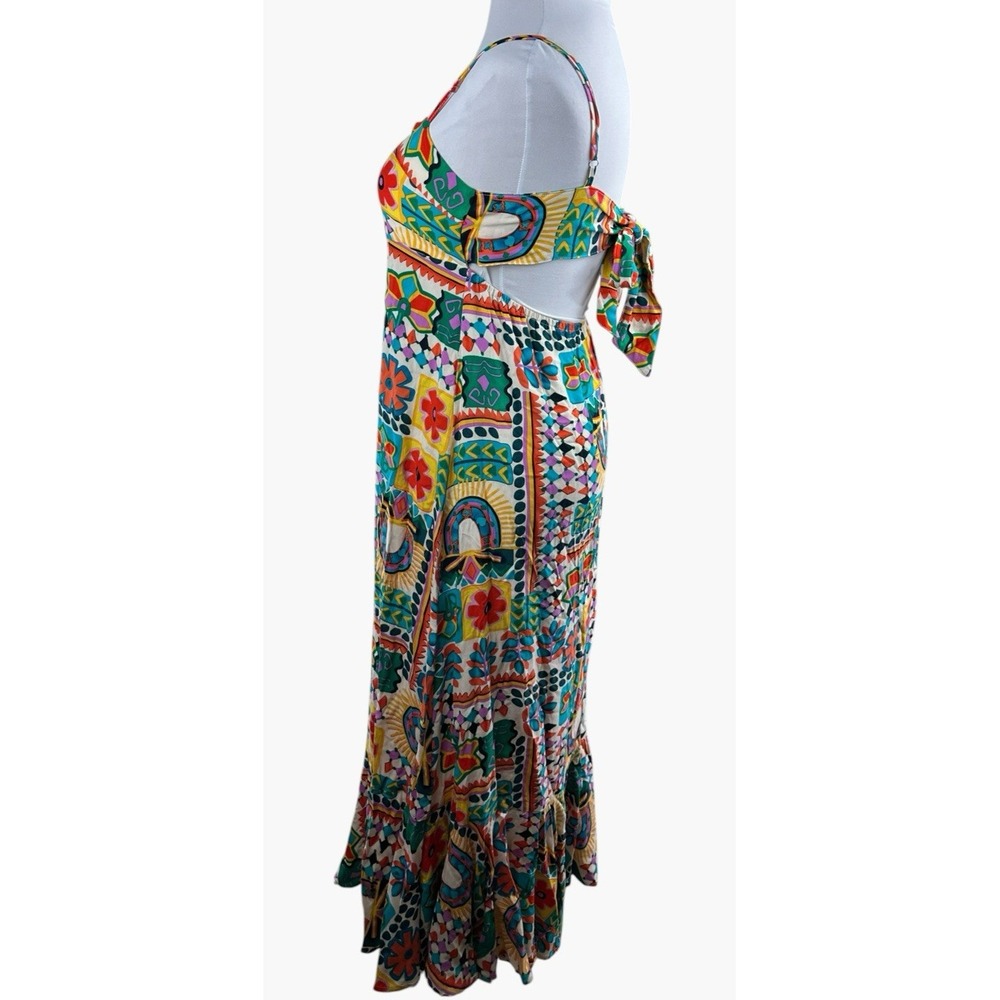 Paper Heart Aztec Sunrise Santana Vacation Resort Floral Maxi Dress Geo Small - Picture 8 of 14